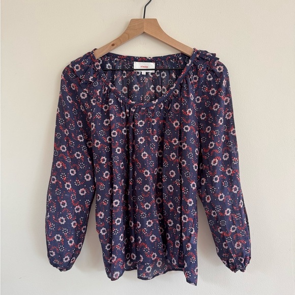 NWOT Xirena Rylei Top Navy Rouge Voile‎ Silk & Cotton Size XS - Picture 1 of 5